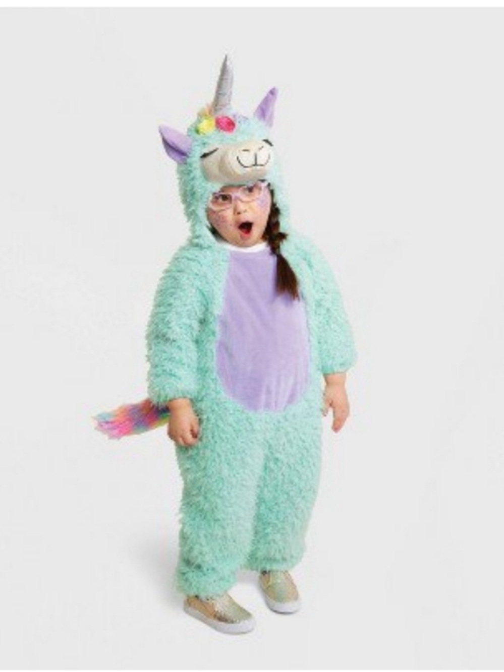 Hyde and EEK Toddler Costume Plush Magical Llama Full Onesie Halloween 4-5T
